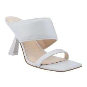 Marc Fisher Deann Square Toe Heeled Slide White Women's 10 NWOT